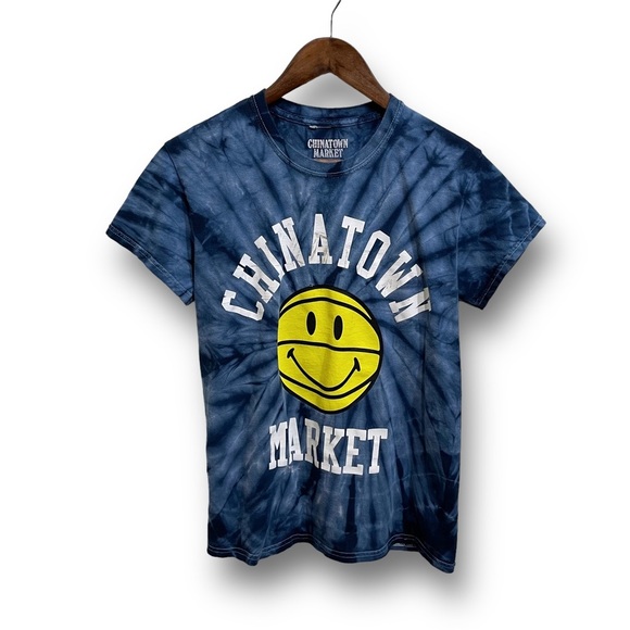 Chinatown Market Tie Dye Smiley Basketball T Shirt Limited Edition Small 17.5x25 - Picture 1 of 4